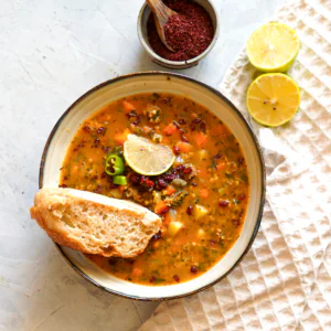 Semi-prepared soup mix