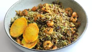 طرز تهیه میگو پلو جنوبی خوشمزه برای ۴ نفر